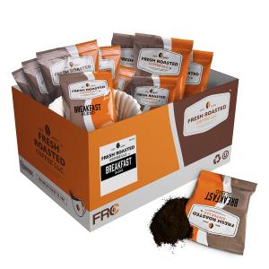 Fresh Roasted Coffee, Breakfast Blend Drip Ground Fractional Packs, Light Roast, Kosher, 1.75 oz, 42 Count (EXP 04/01/27)