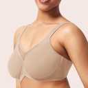 HSIA Minimizer Bras for Women Plus Size, Full Coverage Coolcomfort T Shirt Unlined Bra with Underwire for Heavy Breast (Beige), 36D