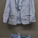Boys Linen Suits Beach Wedding Suit Summer Slim Fit 2 Piece Kids Lightweight Linen Suit Jacket Pant Set (18 Years, Sky Blue)
