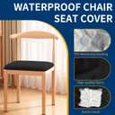 Waterproof Dining Chair Seat Covers Set of 6, Removable Washable Kitchen Chair Seat Slipcovers, Dining Room Chair Seat Covers for Home, Restaurant, Banquet