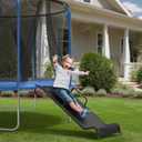 Universal Trampoline Slide 60" * 20" Slide with 2 Iron Plasticized Handles Buffer Bottom Wear-Resistant Fabric Safety Ladder for Kids and Toddle