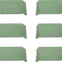 BRILLMAX 6 Pack Sage Green Tablecloths for 6 Foot Rectangle Tables 90 x 132 Inch - 6ft Rectangular Bulk Linen Polyester Fabric Washable Cloth Cover for Wedding Reception Banquet Birthday Party