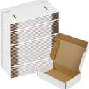 50 Pack 7x5x2 Small Shipping Boxes, White Corrugated Cardboard Packaging Box for Small Business