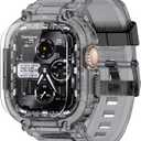 amBand Bands Case Screen Protector Compatible with Apple Watch Ultra 3/2/1 49mm, M1 Sport Series Rugged Cover Strap and 9H Tempered Glass Film, Protective Bumper for iWatch 49 mm Men Crystal Black