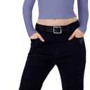 REORIA Long Sleeve Shirts for Women 2024 Fall Fashion Square Neck Basics Y2K Crop Tops Layering Slim Fitted Top, XS