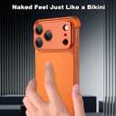 Metal Frameless Phone Case Compatible with iPhone 17 Pro, Frameless Minimalist Design, Extremely Highlighting Personality. Orange