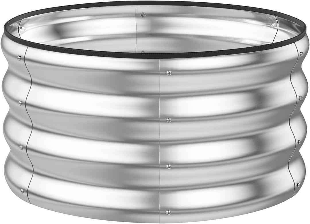 GreatBuddy 221ft Galvanized Raised Garden Beds Outdoor, Metal Planter Boxes Outdoor for Vegetables, Fruits, Flower, Herb, Anti-Rust& Weather-Resistant, Silver
