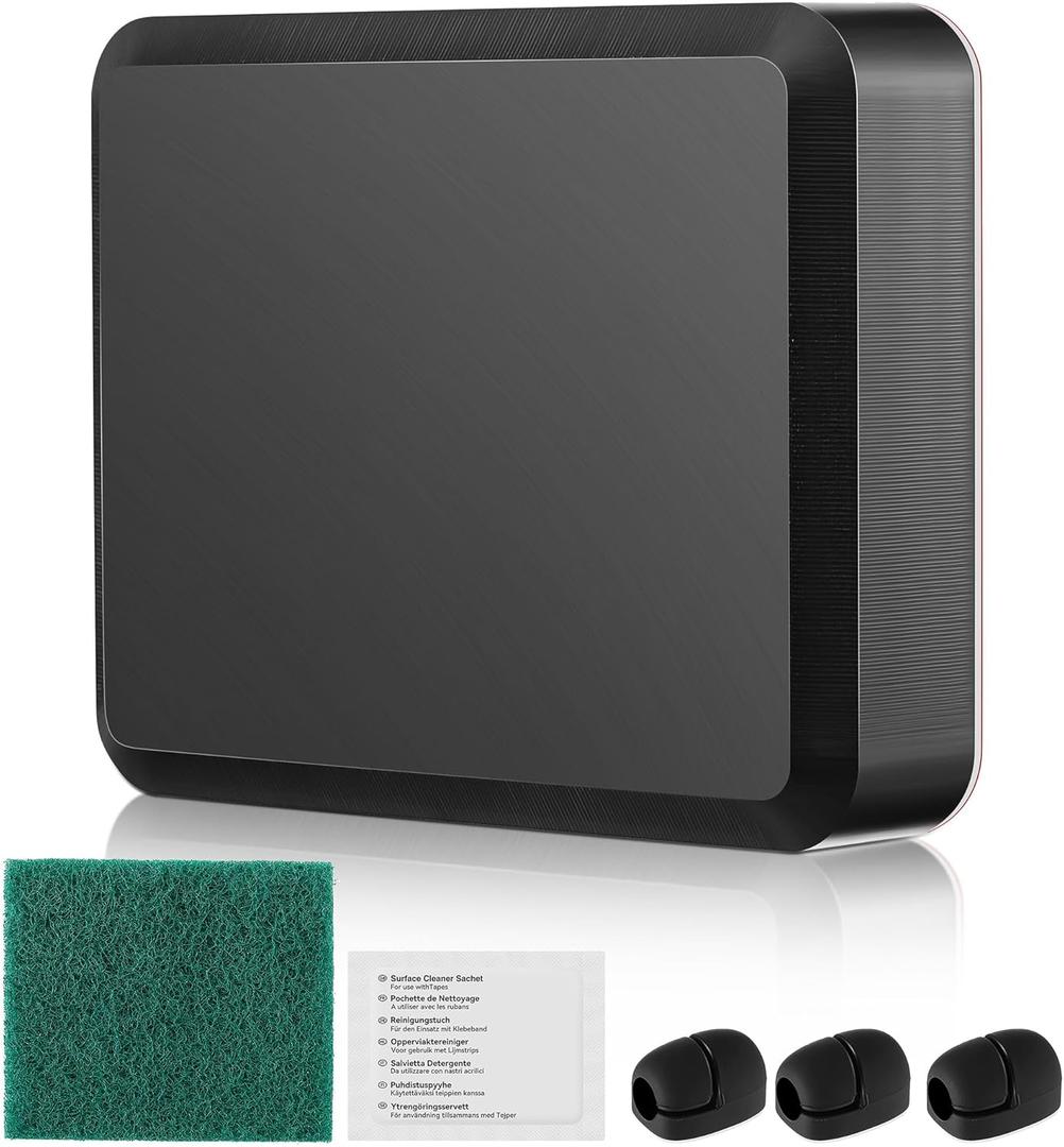 Saillong Transducer Mounting Plate Kit, 25mm Transducer Mount with Adhesive, Adhesive Mount with Scouring Pads Cleaning Wipes, No Drill Sensor Mount(Black)