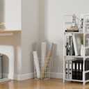 FIDUCIAL HOME 3 Tiers Small Bookshelf Book Shelf White Kids Bookcase Mini Short Book Rack Storage Organizer Easy Assemble, Sturdy