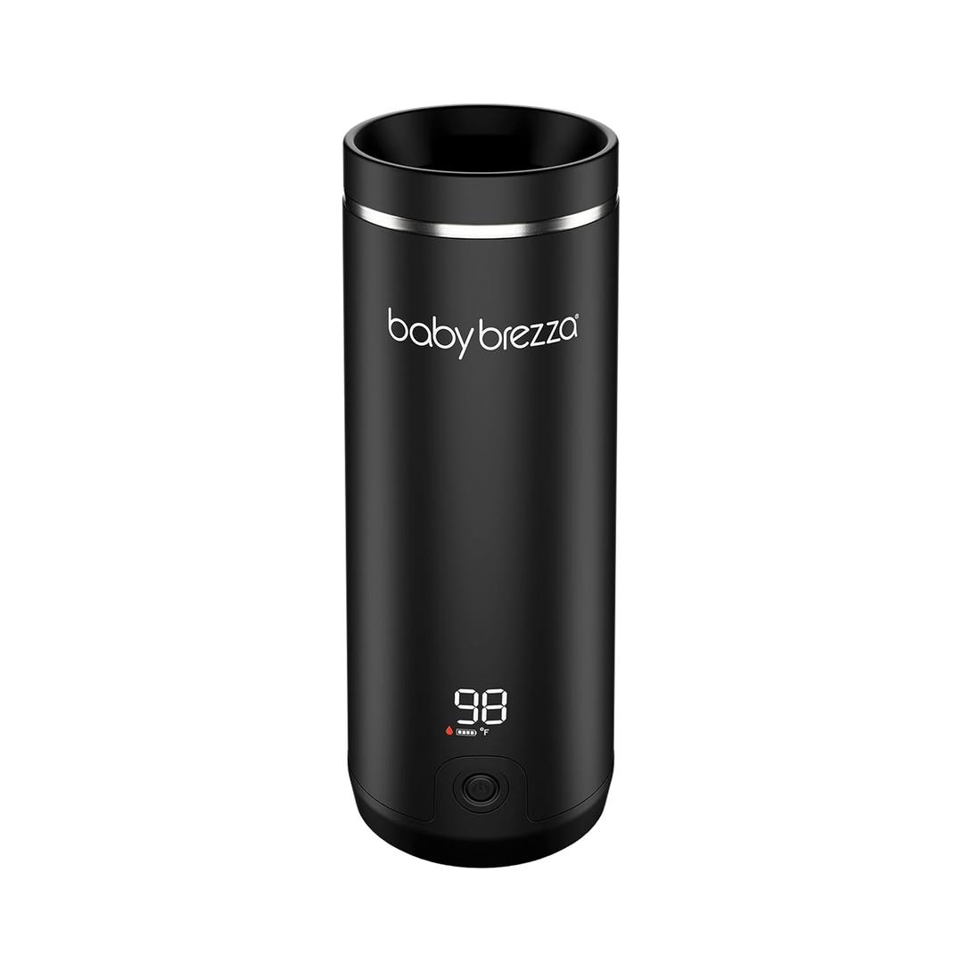 Baby Brezza Portable Warmer 3X Faster Baby Bottle Warming - Travel Breastmilk and Formula Warmer - Safe, Even Heating - Up to 9oz - No Adapters, Black