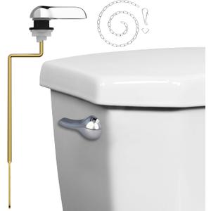 Mesora Universal Toilet Handle Replacement Kit Side Mount - Aluminum Alloy Toilet Flush Handle, Pure Brass Toilet Lever, and Toilet Chain for Toilet Repair - Universally Compatible, Chrome