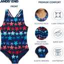 Lands' End Girls' UPF 50+ Stretch Crisscross Back One Piece Swimsuit (Blue,large)