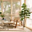 5FT Faux Fiddle Leaf Fig Tree with White Planter, Indoor Plant