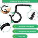 30 Pack Q Hanger Hooks with Safety Buckle, Windproof Screw Hooks for Hanging Outdoor String Lights, Ceiling Hooks for Plants, Christmas Lights & Patio Lights, Cups, 2.2 in