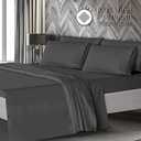 Mueller UltraTemp 6 PC Queen Sheet Set - Ultra-Soft Luxury Series, Cooling & Breathable Hotel Luxury Bed Sheets, Deep Pocket Wrinkle-Free Oeko-TEX, Dark Gray
