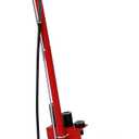 35 Ton Air Hydraulic Floor Jack, 77,000 LBS Capacity for Heavy Duty Trucks & Tractors, Low Profile 10 inch, with 4 Adapters, Dual Power (Air/Manual Hydraulic), 46" Adjustable Handle (Red)