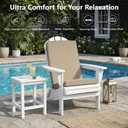 Adirondack Chair Cushion - Removable Cover, Water-Repellent & Fade-Resistant Faux Linen, Securing Straps, Non-Slip Bottom, Fit for Most Outdoor Adirondack & Rocking Chairs - Beige
