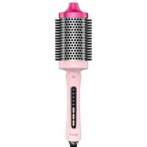 Farery 2.4" Thermal Brush, Large Barrel Heated Round Brush with Triple PTC & 5 Heat Settings (280-420F), Lightweight Dual Voltage for Voluminous Big Curls, Waves & Straightening Long Hair, Pink
