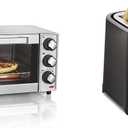 Hamilton Beach Countertop Toaster Oven & Pizza Maker Large 4-Slice Capacity & 2 Slice Extra Wide Slot Toaster with Bagel & Defrost Settings