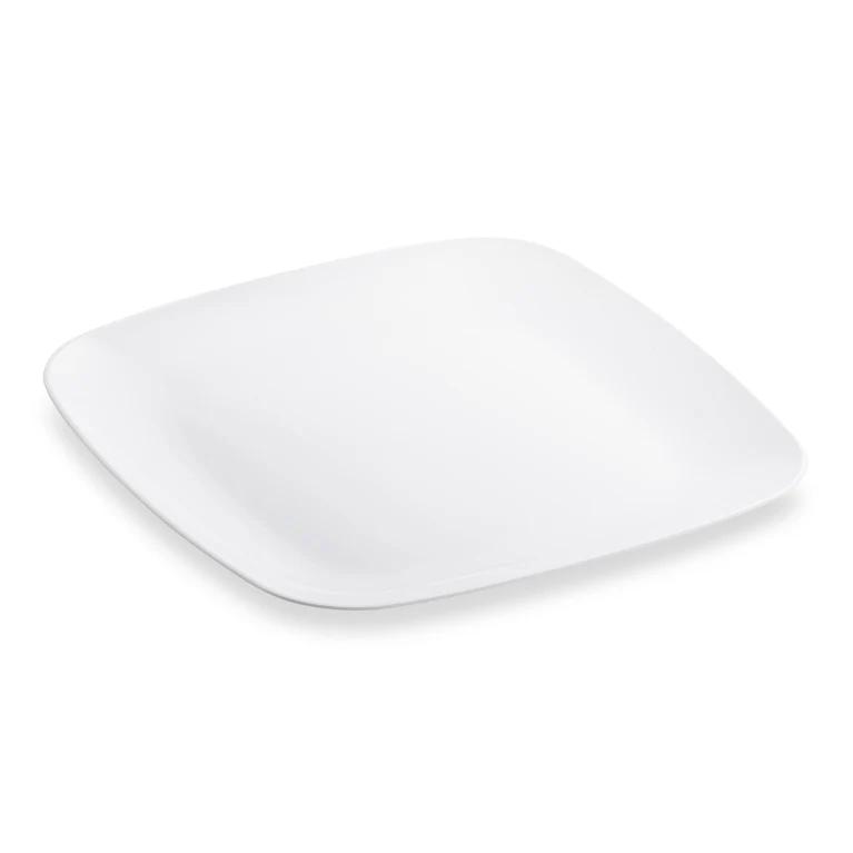 White Plastic Plates - White Square Disposable Include 6 Pack 7.25inch Plates, Ideal for Party & Wedding