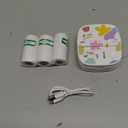 Mini Sticker Printer AHM2, Mini Thermal Printer with 3 Rolls Paper, Portable Bluetooth Inkless Printpods, Pocket Label Maker Suitable for Creative Kids DIY, Diaries, Photos, Study Notes -White