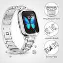 SUPOIX Compatible with Apple Watch Band 45mm + Case, Women Jewelry Bling Diamond Metal Bands & 2 Pack Protective Cover Cases for iWatch Series 9/8/7(Silver)