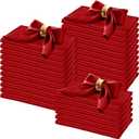 Horbaunal 100 Pack Satin Napkins 20" x 20" Oversized Dinner Napkins with Elegant Lace, Soft Cloth Napkins for Parties, Weddings, Events, Red