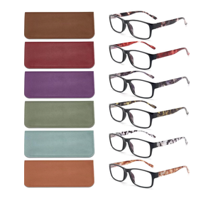 BLS BLUES Reading Glasses for Women/Men Blue Light Blocking, Fashion Readers Anti Eye Strain/Migraine Eyeglasses 6 Packs/Case
, +2.0