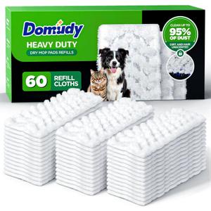 60 Count Heavy Duty Dry Sweeping Cloths Refills for Swiffer Sweeper Mop, Deep Clean Sweeper Pet Mop Pads for Multi Surface Floor Mopping & Cleaning, Disposable Dry Pad Refills Floor Duster, Unscented