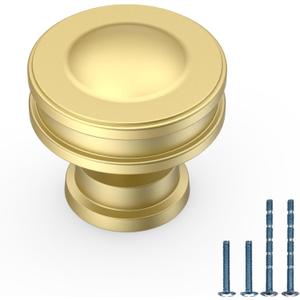 10 Pack Brushed Gold Kitchen Cabinet Knobs Round Dresser Knobs Cabinet Hardware Knobs for Drawers