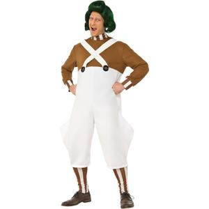 Rubies mens Willy Wonka and the Chocolate Factory Deluxe Oompa Loompa Adult Sized Costume, As Shown, Standard US