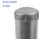 2 Pack 2-3/8" OD Metal Post Extender, 6" Fence Post Extension Height, Hot-dip Galvanized Steel, Includes Screws and Caps