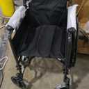 Drive Medical SSP118FA-SF Silver Sport 1 Folding Transport Wheelchair with Full Arms and Removable Swing-Away Footrest, Black