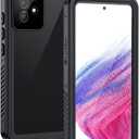 Lanhiem for Samsung Galaxy A53 5G Case, IP68 Waterproof Dustproof with Built-in Screen Protector, Heavy Duty Full Body Protective Phone Case for Samsung A53 5G, Black/Clear