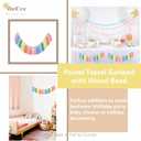 DrCor Pastel Rainbow Tassel Garland Boho Classroom Decor for Back to School, Baby Shower, Party Banner for Nursery, Kids Room, Birthday or Graduation Decoration, 15 feet