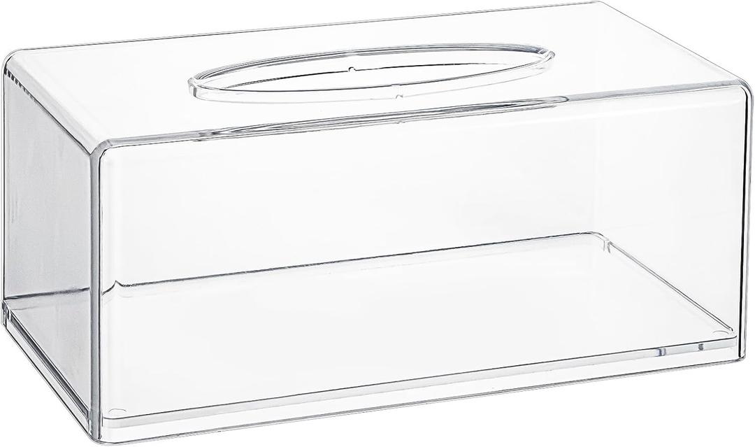 Dedoot Facial Tissue Dispenser Box Cover, Rectangle Acrylic Tissue Box 10.2x5.5X4.3 Inches Clear Acrylic Tissue Box for Bathroom Countertop Drawer Kitchen