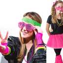 6Pack DFYOUHOME 80s Party Bracelets Rainbow 10 Colors Silicone Jelly Glow Wristbands Luminous Hair Ties for Christmas Party Favors, Adults, Women, Girls Gifts (30PCS)