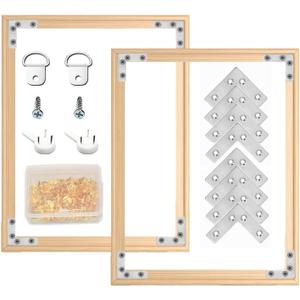 2 Set 12"X 16" DIY Wood Canvas Stretcher Bars,Removable Canvas Frames Kit,Lightweight Sturdy Stretcher Frames for Oil Painting,Diamond Painting,Canvas Painting and Needle Arts Supplies (12in*16in)