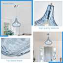 11" Blue Hammered Glass Pendant Light - Brushed Nickel Finish Industrial Ceiling Fixture with Blown Glass for Kitchen Island Dining Room Hallway Living Room