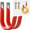 Heavy Duty Metal Garage Hooks Wall Mount 2 Pack, Garage Hanger Utility Storage Hooks for Outside, Hose Rack Suitable for Garage,Garden and Yard,Red