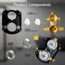 R22000-WS Shower Valve for delta Faucet, Universal Diverter Valve for delta Trim Kit & Shower System, Integrated Diverter Rough In Valve Kit 3-Way 6-Setting, Include Screwdriver Stops