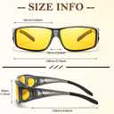 FIMILU 2PCS Night Driving Glasses Night Vision Glasses Fit Over Wrap Around Anti Glare Polarized Glasses for Men Women