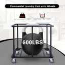 YrsFavor Commercial Laundry Cart with Wheels,400L Industrial Laundry Cart