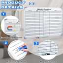 Project Planning Whiteboard, 36"x24" Dry Erase Board with Lines, Horizontal