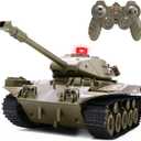 Remote Control Tank for Kids, M41A3 American Army Battle Programmable RC Tanks with Lights & Realistic Sounds, RC Military All Terrain Off-Road Vehicles, Great Gift Tank Toy for Boys