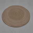 SHACOS 15 inch Round Braided Placemats Set of 6 Non Slip Heat Resistant Cotton Polyester Table Mats Washable Place Mats for Dinner Party Table Decoration (Beige, 6)