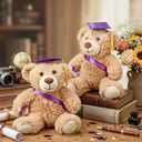 Aoriher 6 Pcs Class of 2026 Gifts Graduation Teddy Bears, 14 Inch Khaki Cute Soft Plush Stuffed Bears Animals with Cap, Diploma, Congratulations Sash, End of Year Gift for Kids Girl Boy Adult(Purple)