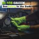TitanFlex Heavy Duty Industrial Nitrile Gloves with Raised Diamond Texture, 8-mil, Latex Free (Green/Dark Green/Yellow), XL
