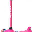 3-Wheel Kick Scooter for Kids Ages 3-8 Lean-to-Steer Toddler Scooter with Extra Wide Light Up Wheels, 4 Adjustable Heights, Foldable Scooters for Boys & Girls, Max Weight 110lbs