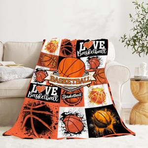 Darani Basketball Lightweight Super Soft Cozy Throw Blanket Warm and Lightweight Soft Flannel Blankets 60x50 Medium for Teen Bed Blanket